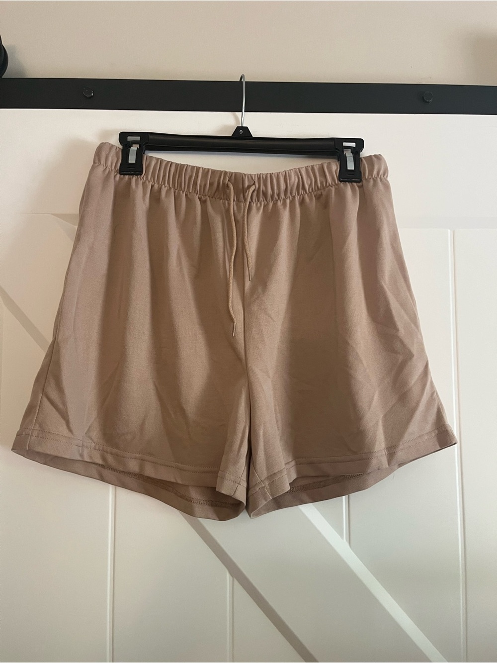 Tan High-Rise Lounge Shorts